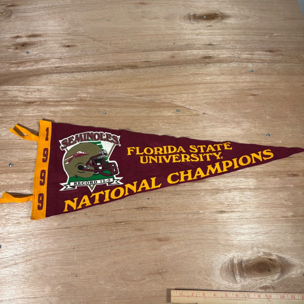 Vintage 1999 Florida State Seminoles FSU National Champions 12-0 Felt Pennant
